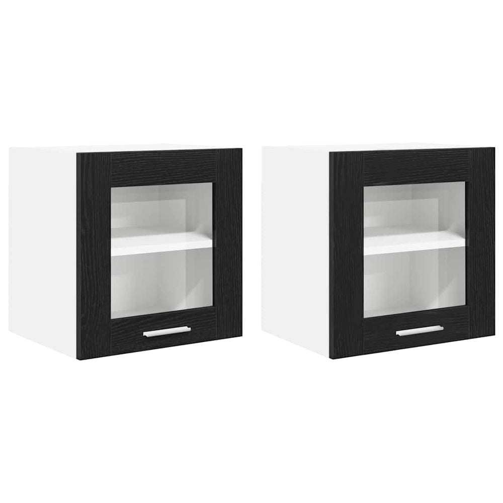Hängeschrank Schwarz Eiche 2er Set