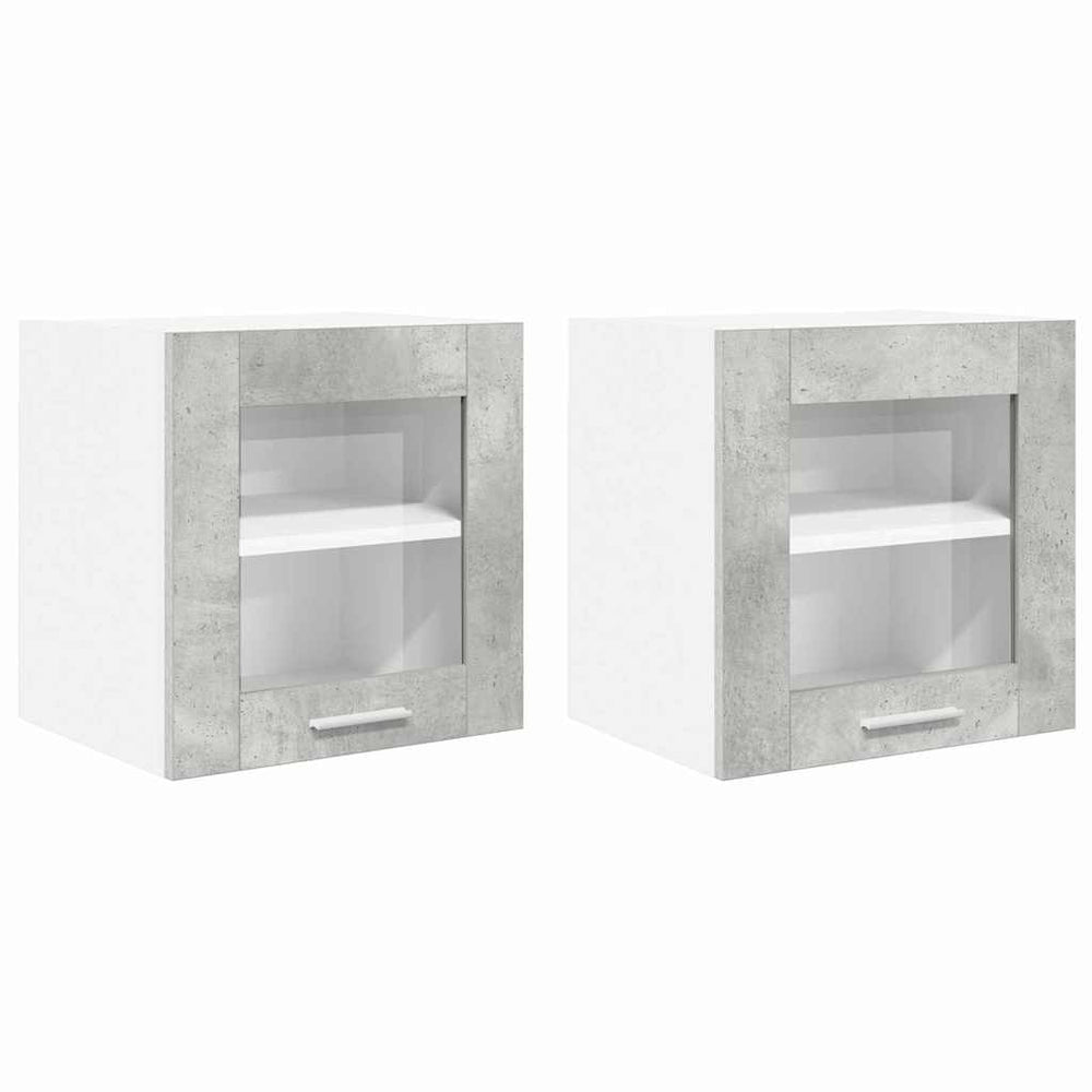 vidaXL Wall Cabinet with Storage Riga 2 pcs Concrete Grey 40 x 31 x 40 cm