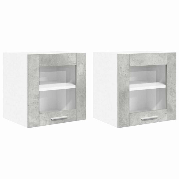 vidaXL Meuble haut Riga 2 pcs Gris béton 40 x 31 x 40 cm