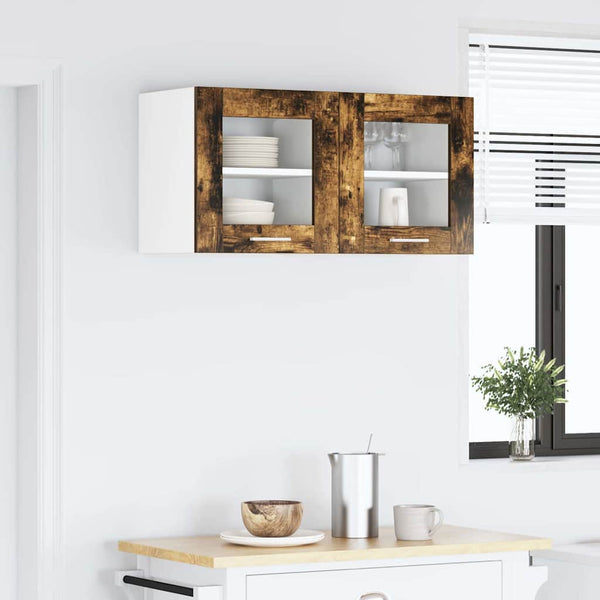 Hängeschrank 2er Set, Geräucherte Eiche, 40 cm