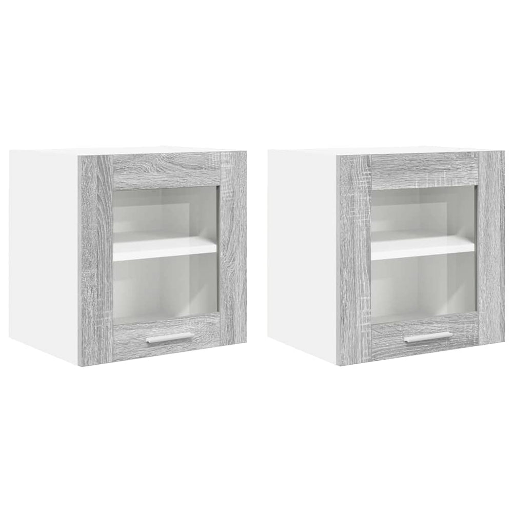 vidaXL Wall Cabinets 2 pcs Sonoma Grey 40 x 31 x 40 cm Engineered Wood