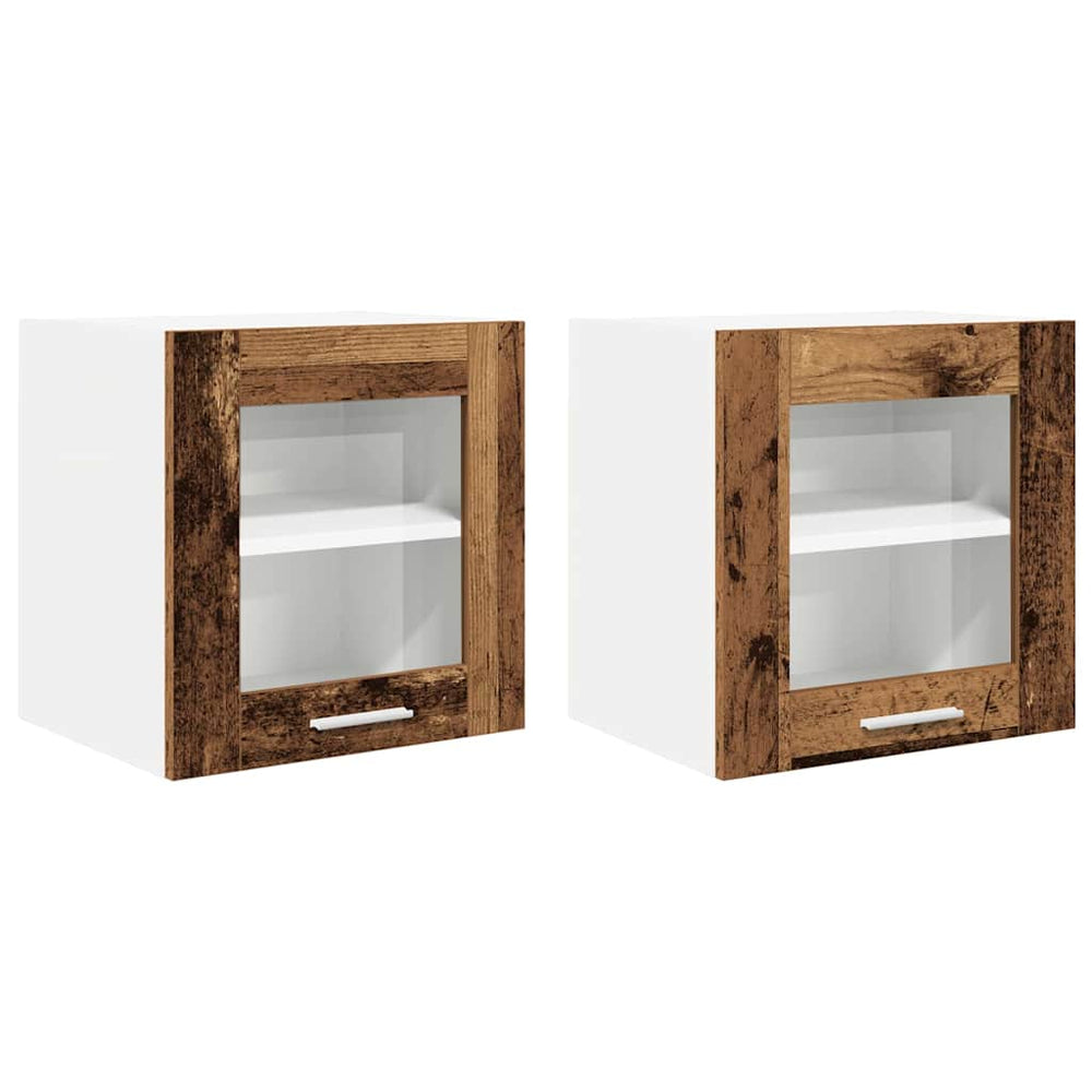 Hängeschrank 2er Set Altholz 40cm