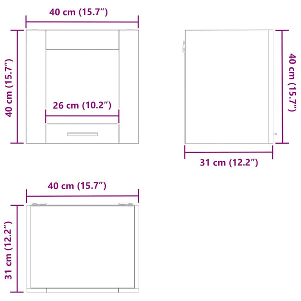 Hängeschrank Artisan-Eiche 2er Set 40x40 cm