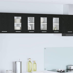 Hängeschrank Schwarz Eichen-Optik, 2er-Set