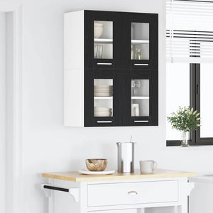Hängeschrank Schwarz Eichen-Optik, 2er-Set
