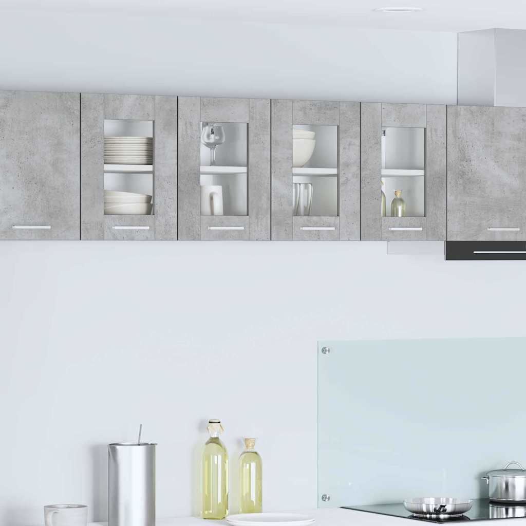 Hängeschrank 2er Set Beton Grau 60 cm