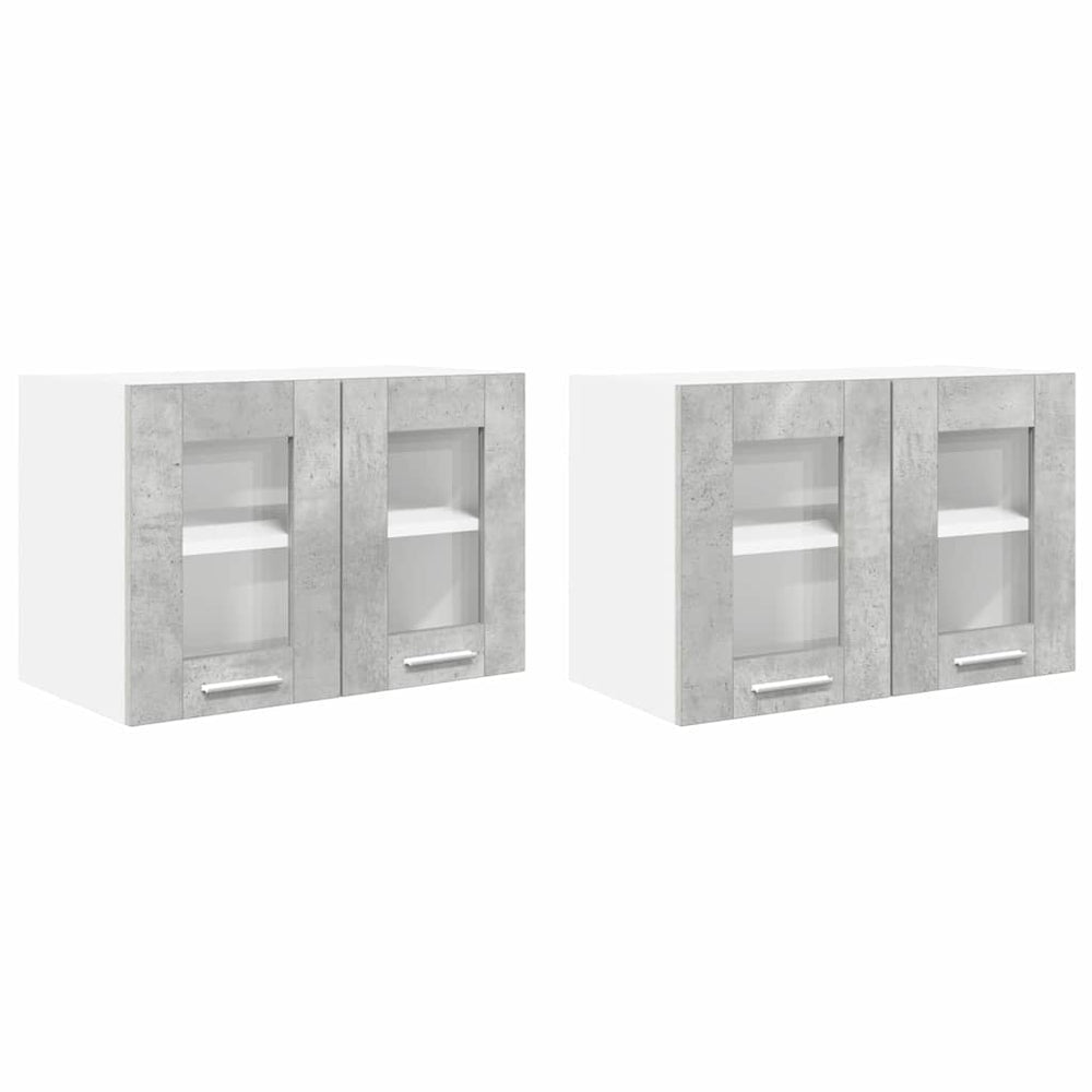Hängeschrank 2er Set Beton Grau 60 cm