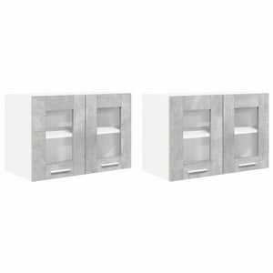 Hängeschrank 2er Set Beton Grau 60 cm