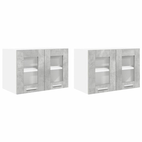 Hängeschrank 2er Set Beton Grau 60 cm