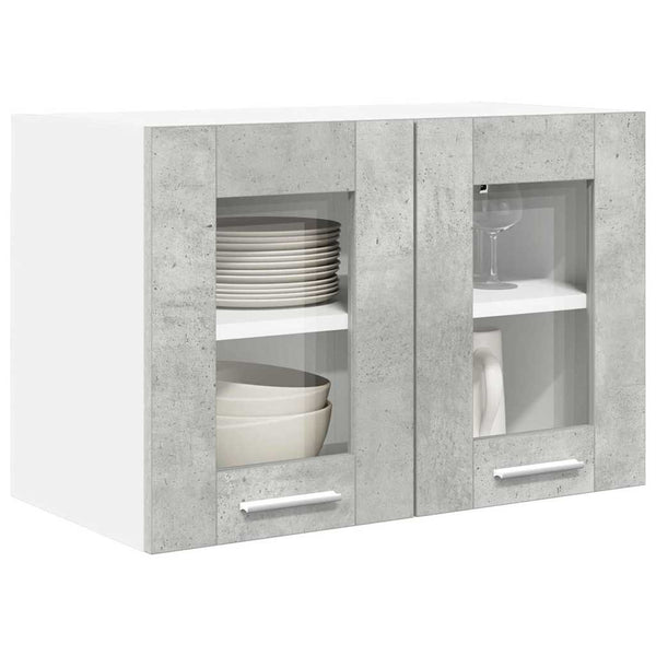 Hängeschrank 2er Set Beton Grau 60 cm