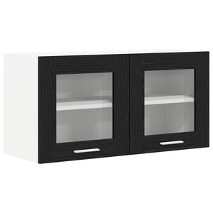 Hängeschrank Schwarz Eiche/Weiß 80x40cm