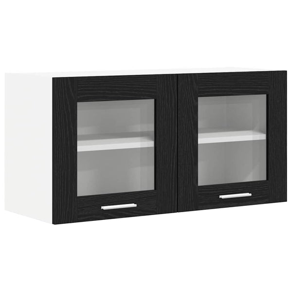 Hängeschrank Schwarz Eiche/Weiß 80x40cm