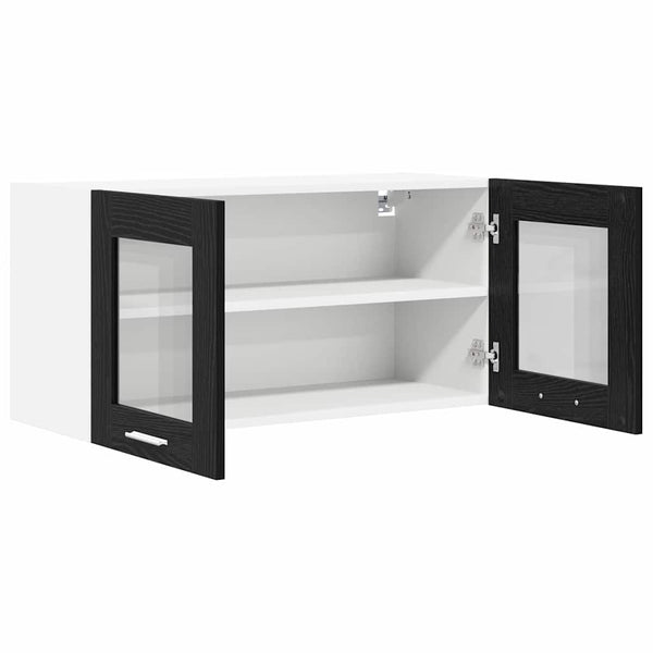 Hängeschrank Schwarz Eiche/Weiß 80x40cm