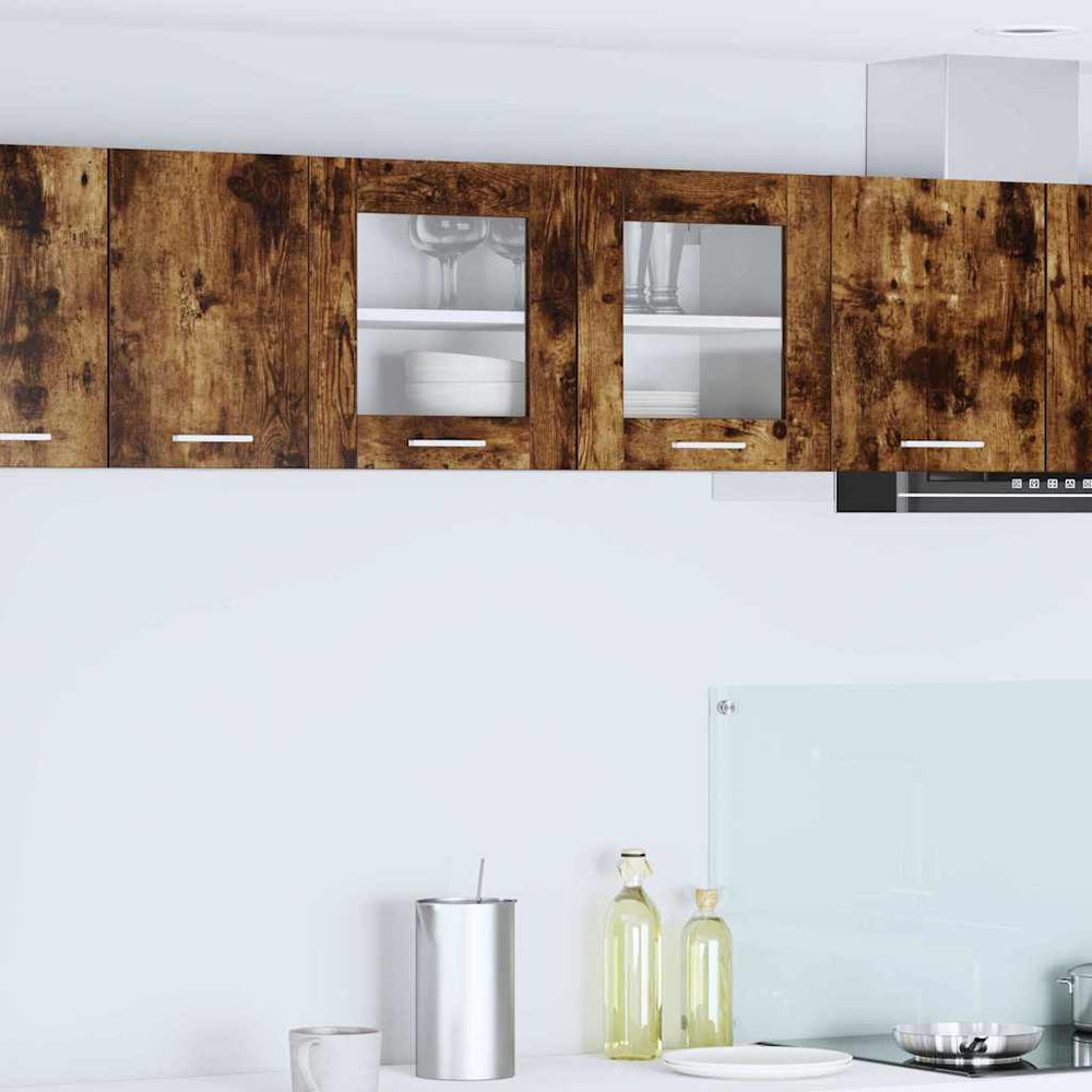 vidaXL Wall Cabinet with Door Smoked Oak and White 80 x 31 x 40 cm