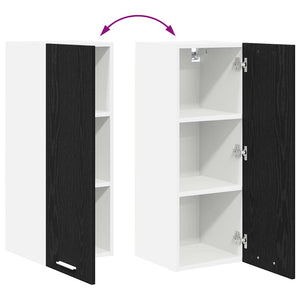 Hängeschrank Schwarz Eiche/Weiß 30x80 cm