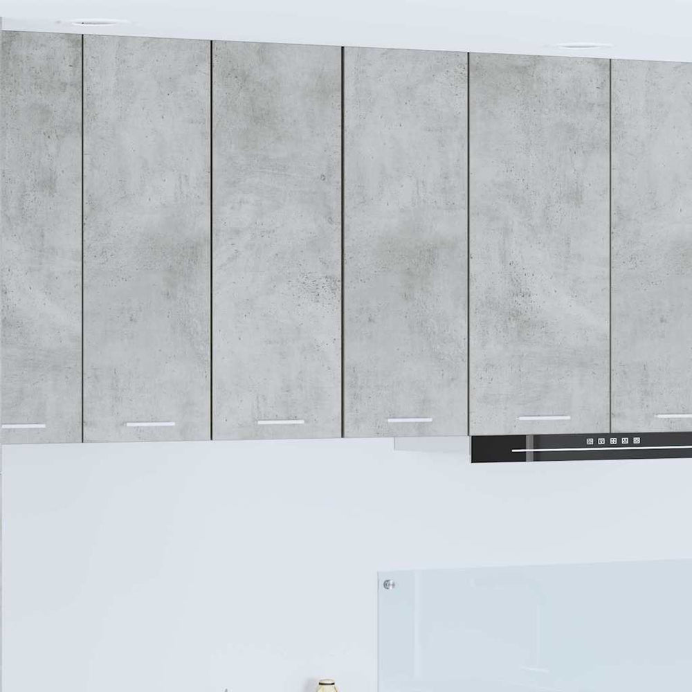 Hängeschrank mit Tür, 2er-Set, Betongrau/Weiß