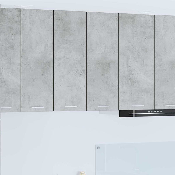 Hängeschrank mit Tür, 2er-Set, Betongrau/Weiß