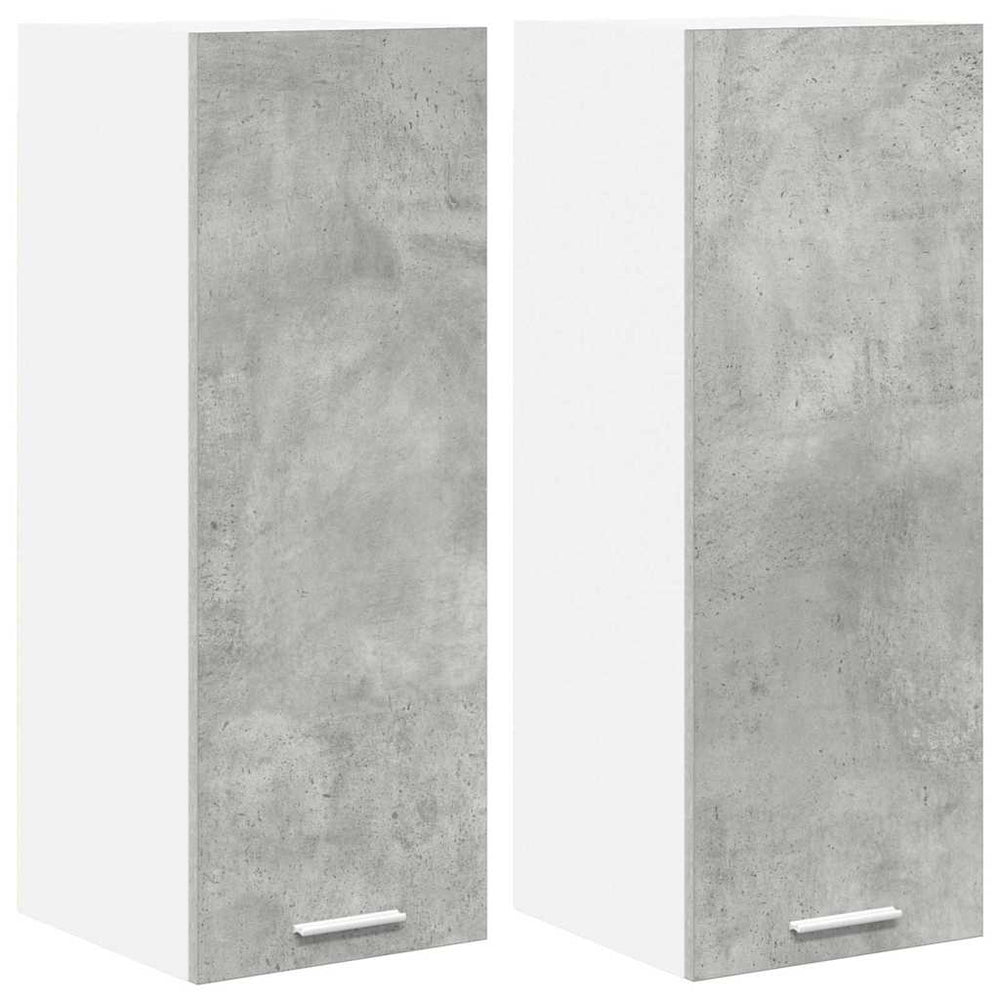 Hängeschrank mit Tür, 2er-Set, Betongrau/Weiß