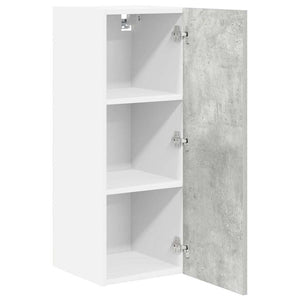 Hängeschrank mit Tür, 2er-Set, Betongrau/Weiß