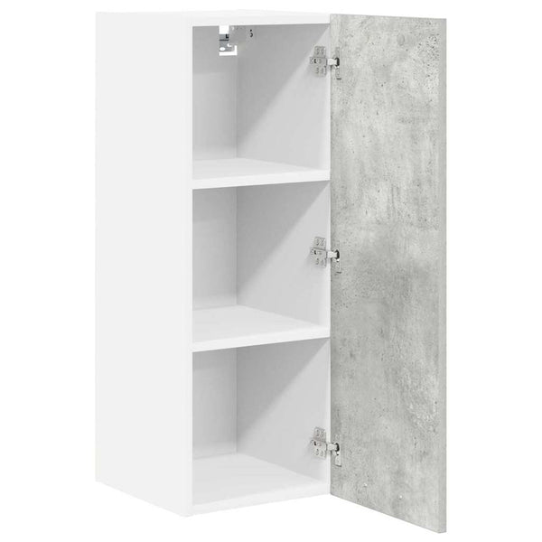 Hängeschrank mit Tür, 2er-Set, Betongrau/Weiß