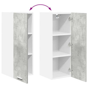 Hängeschrank mit Tür, 2er-Set, Betongrau/Weiß