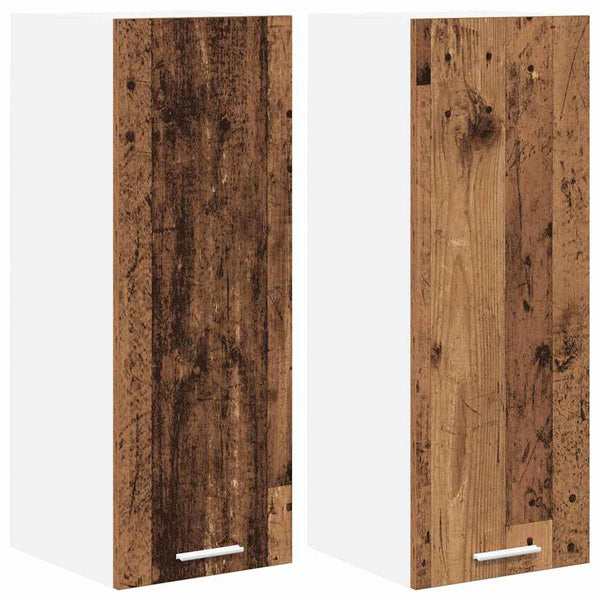 Hängeschrank 2er Set Holz & Weiß
