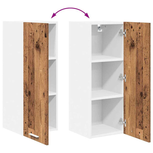 Hängeschrank 2er Set Holz & Weiß