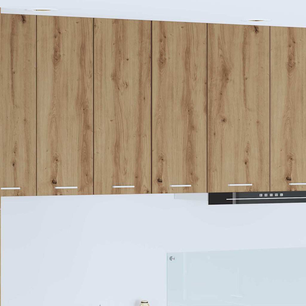 vidaXL Wall Cabinet 2 pcs Artisan Oak and White 30 x 31 x 80 cm
