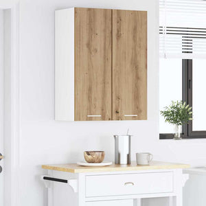 Hängeschrank 2er Set Eiche/Weiß 30x80 cm