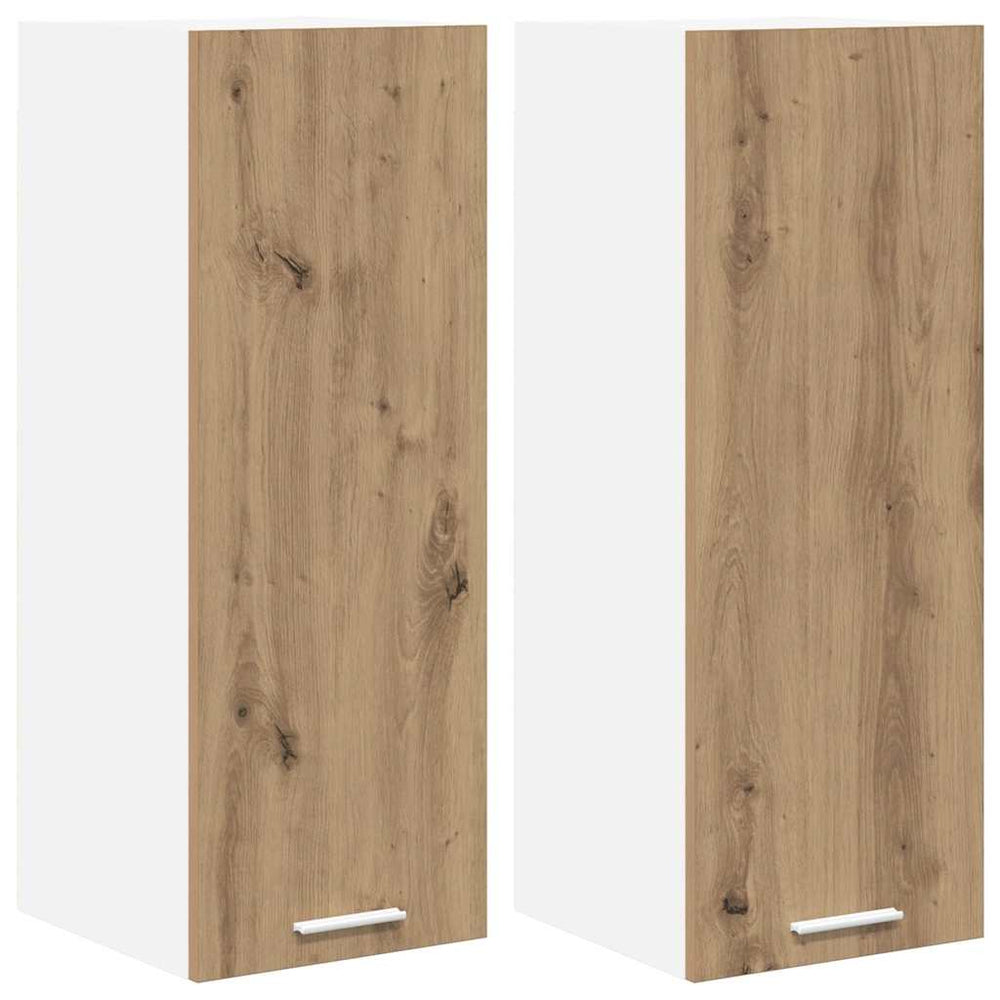 vidaXL Wall Cabinet 2 pcs Artisan Oak and White 30 x 31 x 80 cm