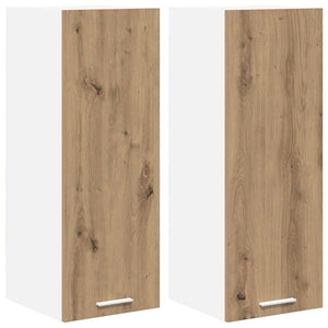 Hängeschrank 2er Set Eiche/Weiß 30x80 cm