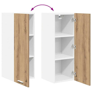 Hängeschrank 2er Set Eiche/Weiß 30x80 cm