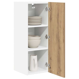 Hängeschrank 2er Set Eiche/Weiß 30x80 cm