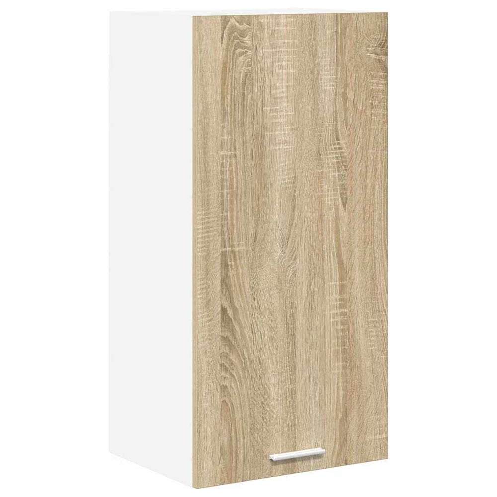 vidaXL Wall Cabinet with Storage Sonoma Oak and White 40 x 31 x 80 cm
