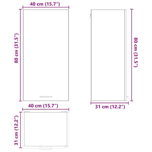 Hängeschrank Sonoma Eiche & Weiß 40x80 cm