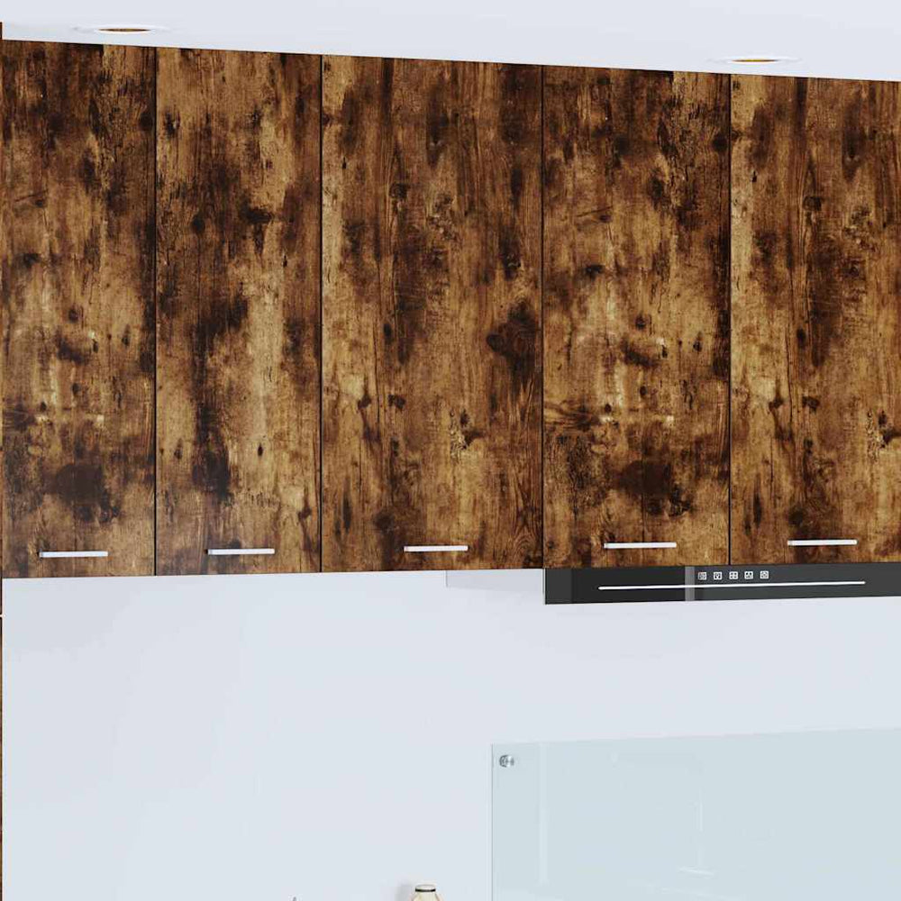 vidaXL Wall Cabinet with Door Smoked Oak and White 40 x 31 x 80 cm