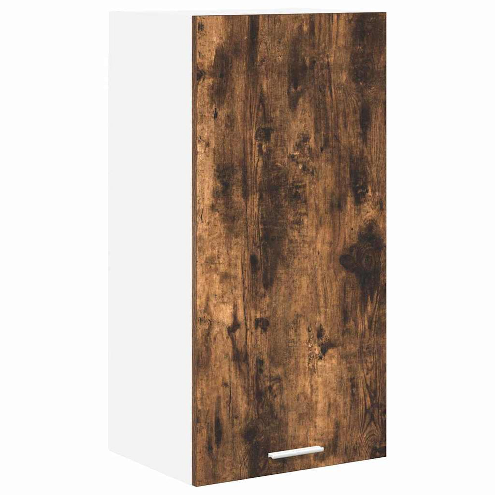 vidaXL Wall Cabinet with Door Smoked Oak and White 40 x 31 x 80 cm