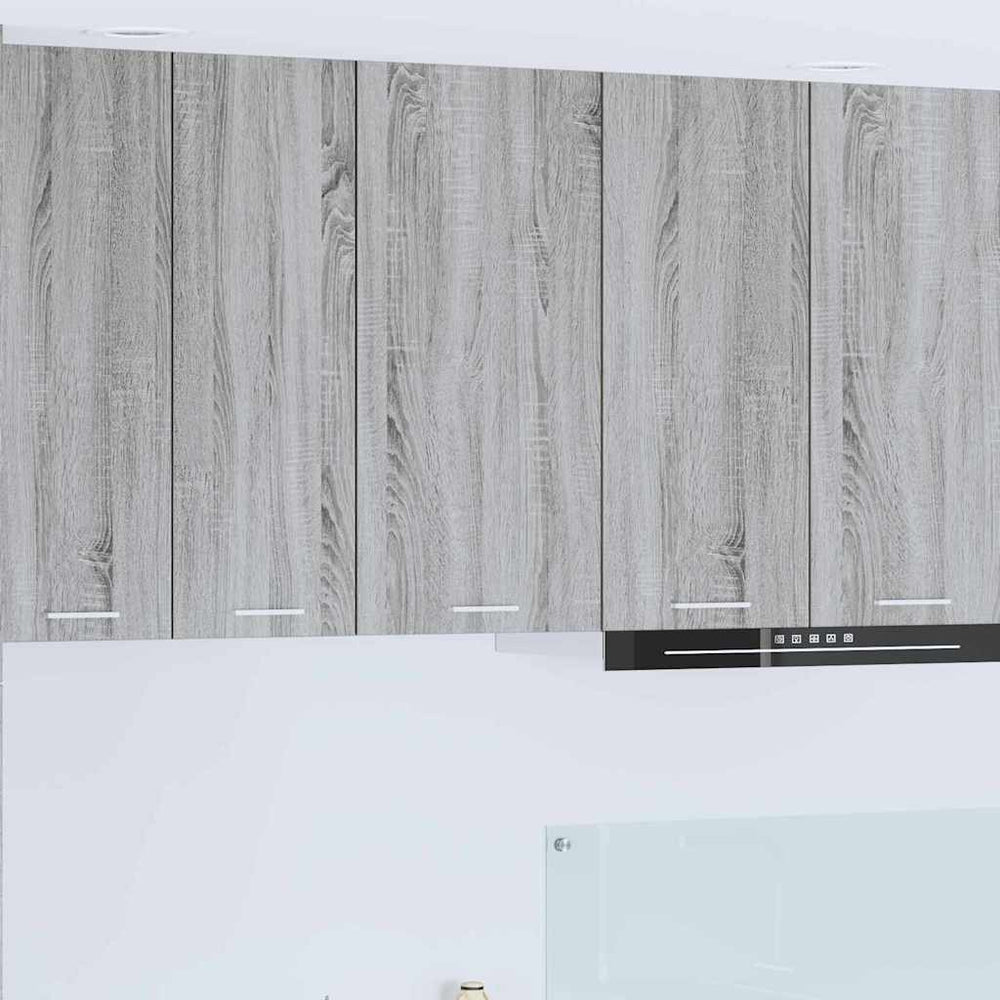 vidaXL Wall Cabinet Grey Sonoma and White 40 x 31 x 80 cm Engineered Wood