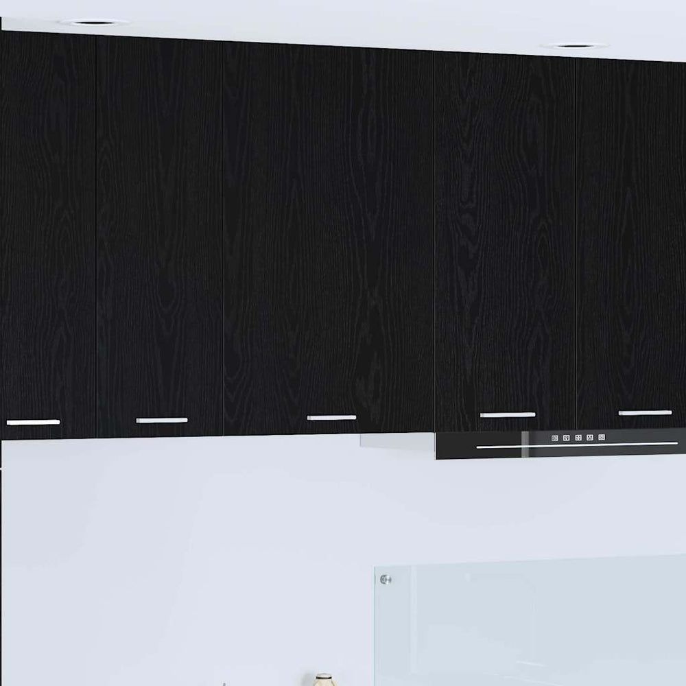 vidaXL Wall Cabinet with Door Black Oak and White 50 x 31 x 80 cm