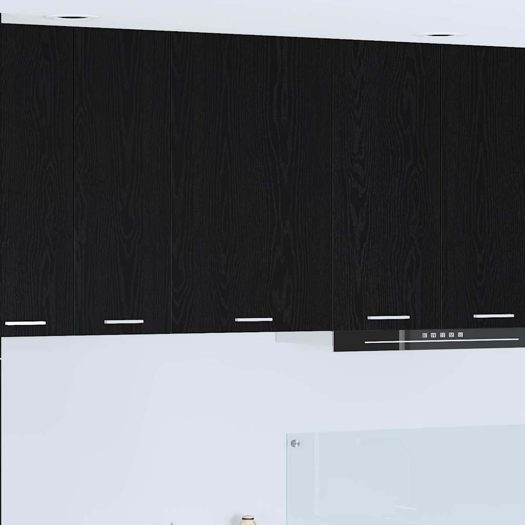 Hängeschrank Schwarz Eiche/Weiß 50x80cm