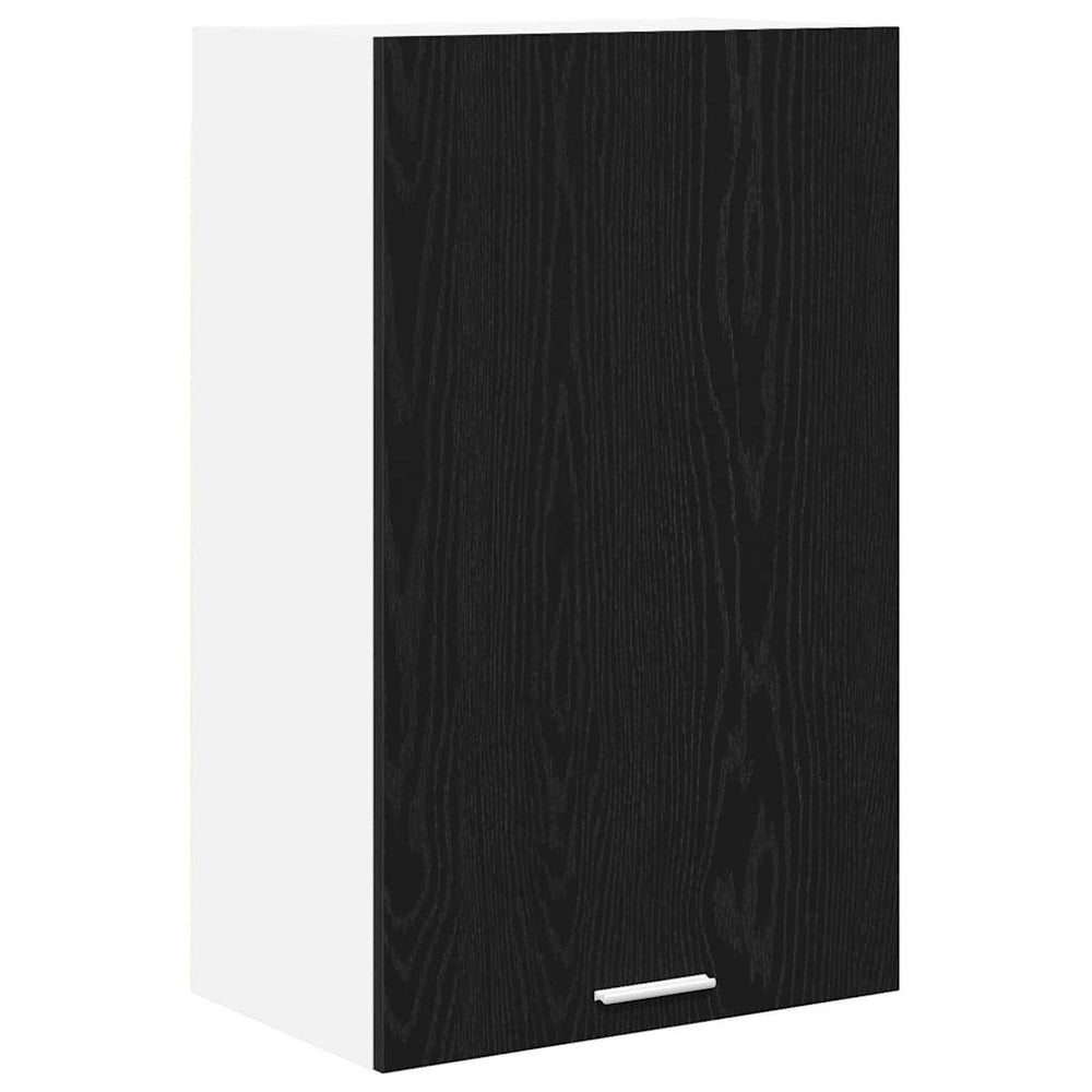 vidaXL Wall Cabinet with Door Black Oak and White 50 x 31 x 80 cm