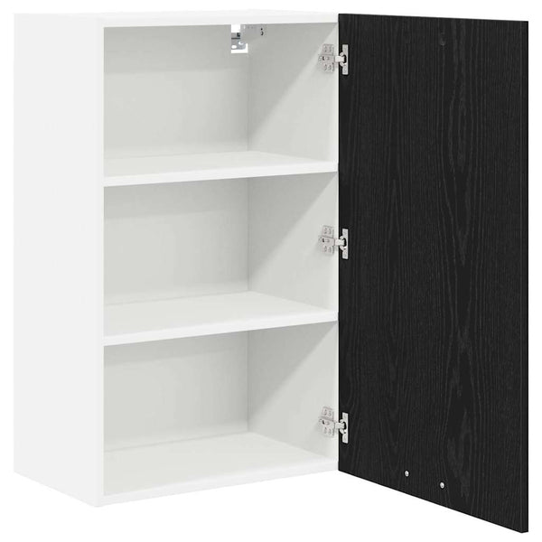 Hängeschrank Schwarz Eiche/Weiß 50x80cm