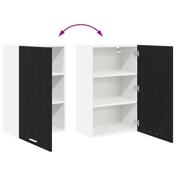 Hängeschrank Schwarz Eiche/Weiß 50x80cm