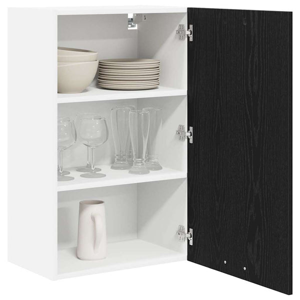 Hängeschrank Schwarz Eiche/Weiß 50x80cm