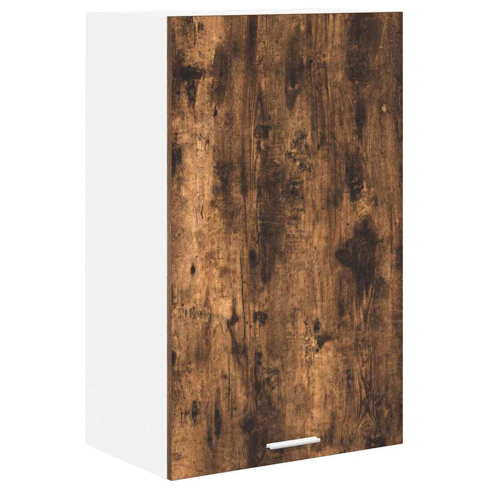 vidaXL Wall Cabinet with Door Smoked Oak and White 50 x 31 x 80 cm