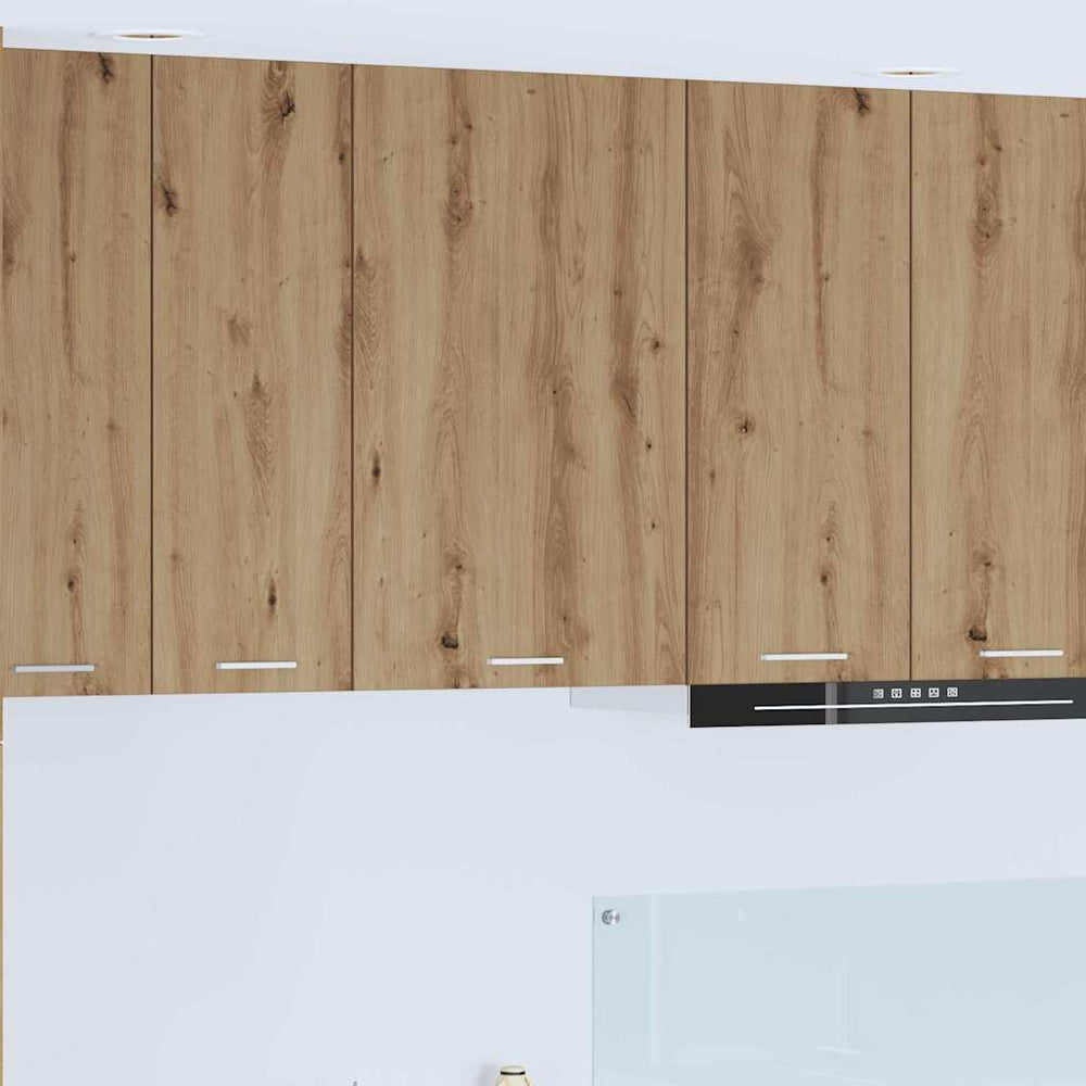 vidaXL Wall Cabinet with Door Artisan Oak and White 50 x 31 x 80 cm