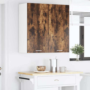vidaXL Armoire murale avec porte Riga Chêne fumé 80 x 31 x 80 cm