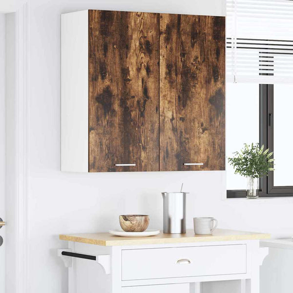 vidaXL Armoire murale avec porte Riga Chêne fumé 80 x 31 x 80 cm