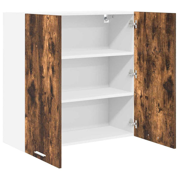 vidaXL Armoire murale avec porte Riga Chêne fumé 80 x 31 x 80 cm