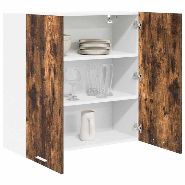 vidaXL Armoire murale avec porte Riga Chêne fumé 80 x 31 x 80 cm